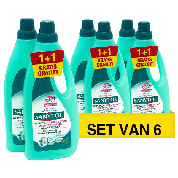 Aanbieding: Sanytol Allesreiniger Eucalyptus (6 flessen  - 1000 ml) SSA06056 - 1