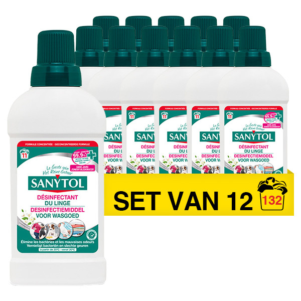 Sanytol Aanbieding: Sanytol desinfectiemiddel voor wasgoed 12 liter (12 flessen - 132 wasbeurten)  SSA00018 - 1