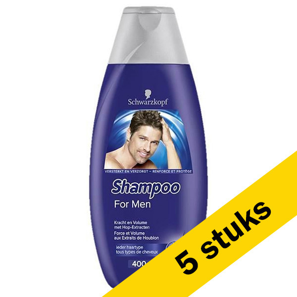 Schwarzkopf Aanbieding: 5x Schwarzkopf for men shampoo (400 ml)  SSC00173 - 1