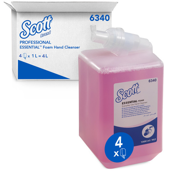 Aanbieding: Scott Essential Schuimhandzeep Voor Dagelijks Gebruik 6340 (4 flacon - 1 L) SCO00073 - 1