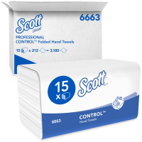 Scott Control ineengevouwen papieren handdoekjes 6663 (15 verpakkingen)  SCO00057