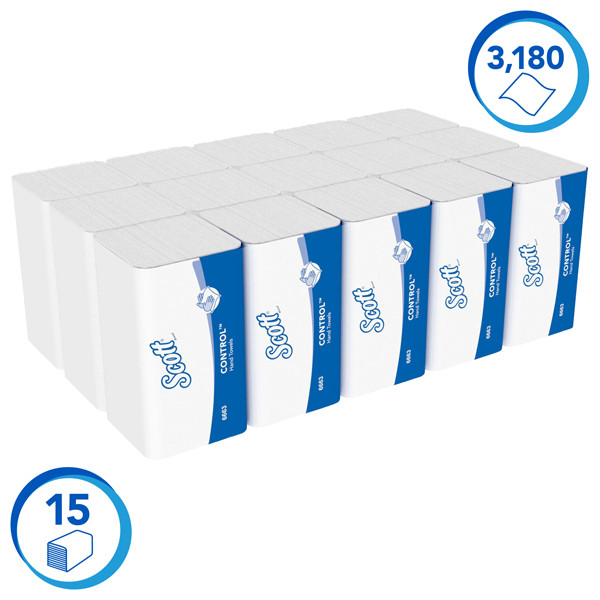 Scott Control ineengevouwen papieren handdoekjes 6663 (15 verpakkingen)  SCO00057 - 2