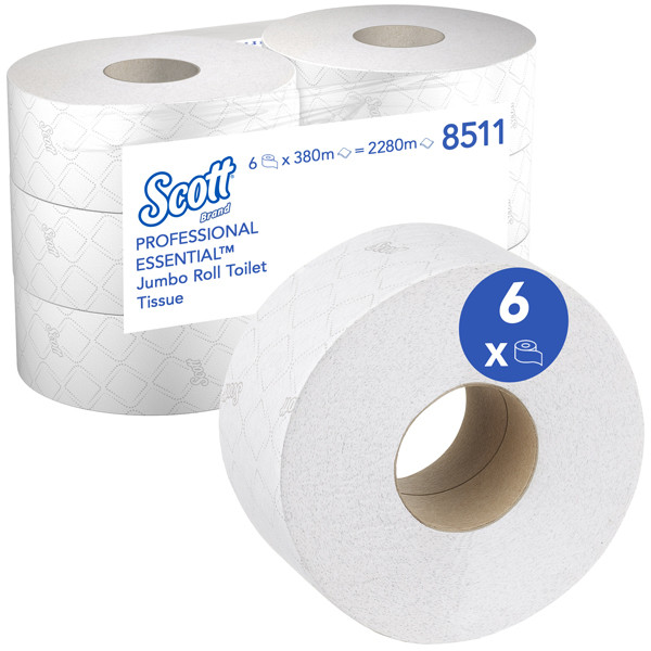 Scott Essential 2-laags Jumbo Toiletrol 8511 (6 rollen - 380 m)  SCO00062 - 1