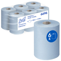 Scott Essential Slimroll handdoeken op rol 6696, Blauw (6 rollen)  SCO00049