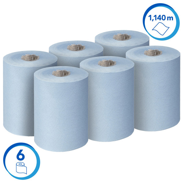 Scott Essential Slimroll handdoeken op rol 6696, Blauw (6 rollen)  SCO00049 - 4