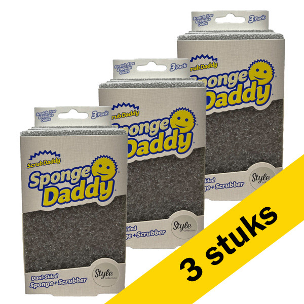 Aanbieding: 3x Scrub Daddy | Sponge Daddy spons grijs Style Collection (9 stuks) SSC00243 - 1