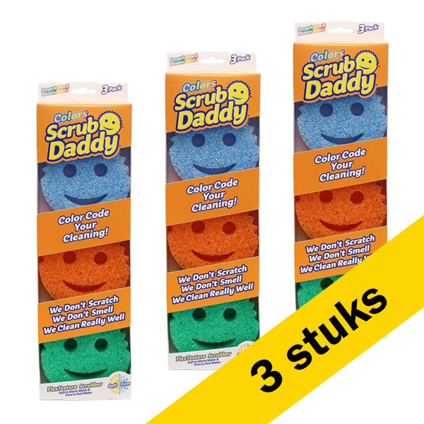 Scrub Daddy Aanbieding: 3x Scrub Daddy Colors | spons drie kleuren (3 stuks)  SSC00229 - 1