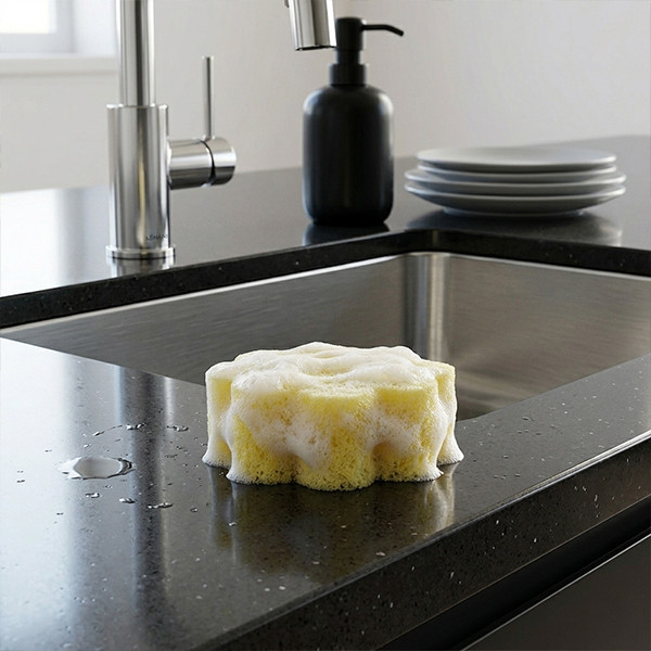 Scrub Spons Geel | 123schoon huismerk | 100 Ø x 40 mm SDR07386 - 4