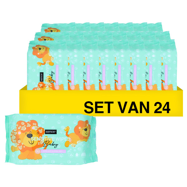 Aanbieding: Sence Baby Wipes Sensitive (24 verpakkingen à 60 stuks) SSE05083 - 1