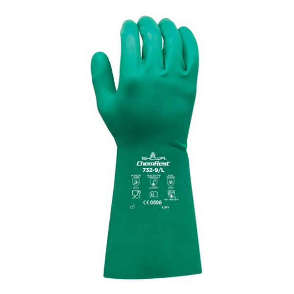 Showa Biologisch Afbreekbare Huishoudhandschoen 732 maat XL | Groen | 1 paar | Nitril SSH00179 - 1