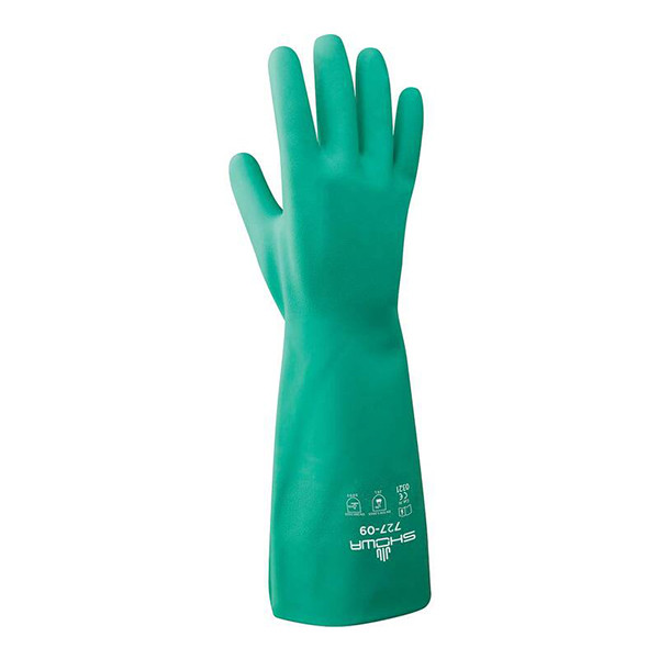 Showa Chemisch Bestendige Handschoen 727 maat L | Groen | 1 paar | Nitril SSH00165 - 1