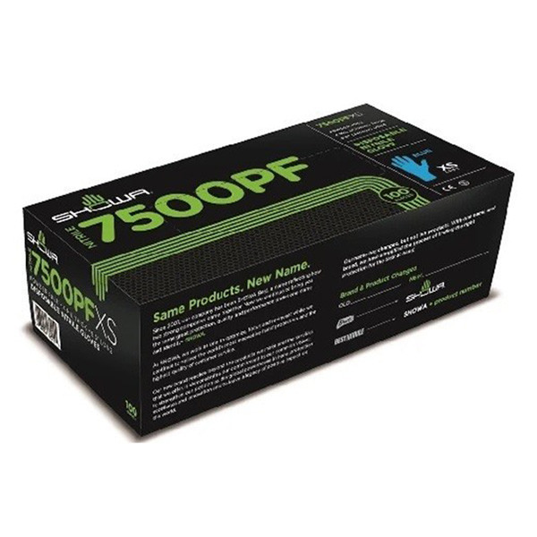 Showa nitril handschoen maat XL - 7500PF (blauw, 100 stuks) SSH00099 - 1