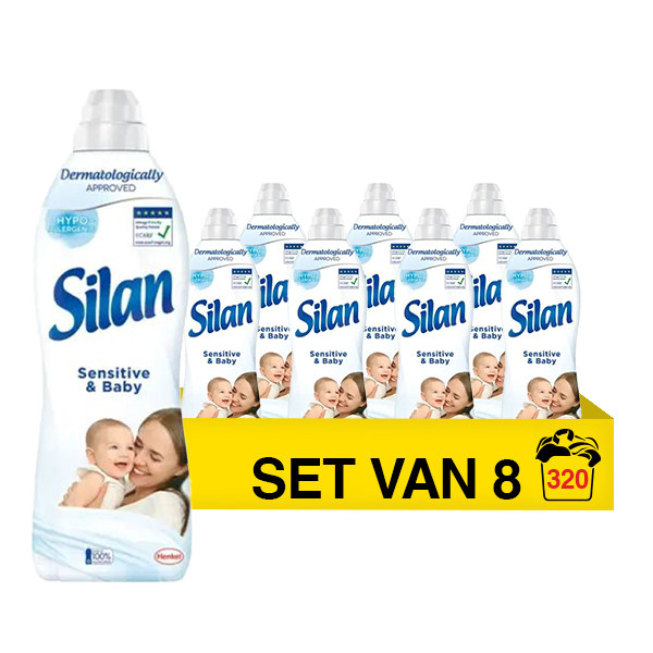 Aanbieding: Silan Wasverzachter Sensitive 880 ml (8 flessen - 320 wasbeurten) SSI00227 - 1