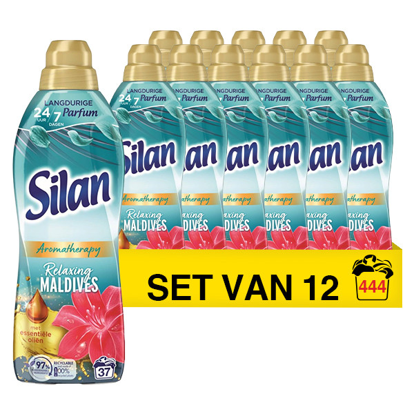 Silan Aanbieding: Silan wasverzachter Aromatherapy Relaxing Maldives 851 ml (12 flessen - 444 wasbeurten)  SSI06088 - 1