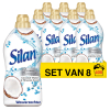 Silan Aanbieding: Silan wasverzachter Coconut Water & Minerals Scent (8 flessen - 400 wasbeurten)  SSI00184