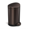 Simplehuman Code B halfronde pedaalemmer (6 liter, brons)  SSI00077