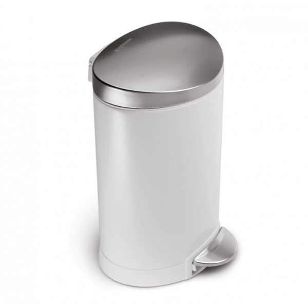 Simplehuman Code B halfronde pedaalemmer (6 liter, wit)  SSI00079 - 1