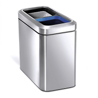 Simplehuman Code C duo prullenbak (10 + 10 liter, zilver)  SSI00141