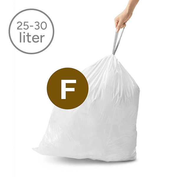 Simplehuman Code F Wit Plastic Afvalzakken met Trekband 25-30 liter (100 stuks) SSI06120 - 2