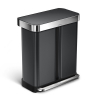 Simplehuman Code H duo pedaalemmer met zakkenhouder (24 + 34 liter, zwart) SSI00115 - 1