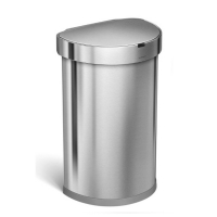Simplehuman Code J halfronde afvalemmer met sensor (45 liter, zilver)  SSI00106