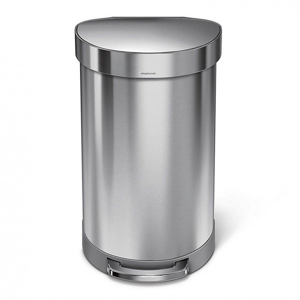 Simplehuman Code J halfronde pedaalemmer (45 liter, zilver)  SSI00074 - 1