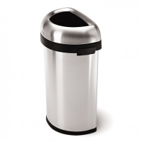 Simplehuman Code P open afvalbak halfrond (60 liter, zilver)  SSI00053
