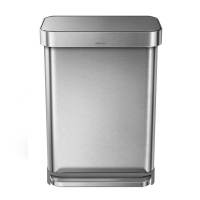 Simplehuman Code Q pedaalemmer met zakkenhouder (55 liter, zilver)  SSI00098