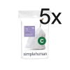 Simplehuman Vuilniszakken met trekband 10-12 liter | Simplehuman code C | 5 x 20 stuks  SSI06050 - 1