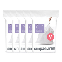 Vuilniszakken met trekband 16-18 liter | Simplehuman code V | 5 x 20 stuks SSI06066