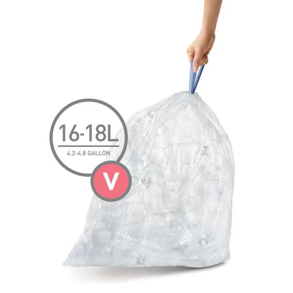 Vlekkeloos Paine Gillic Krankzinnigheid Vuilniszakken met trekband 16-18 liter | Simplehuman code V | 60 stuks  Simplehuman 123schoon.nl