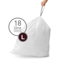 Simplehuman Vuilniszakken met trekband 18 liter | Simplehuman code L | 20 stuks  SSI00036