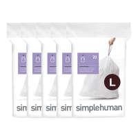 Vuilniszakken met trekband 18 liter | Simplehuman code L | 5 x 20 stuks SSI06058