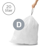 Vuilniszakken met trekband 20 liter | Simplehuman code D | 5 x 20 stuks SSI06051 - 2