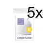 Vuilniszakken met trekband 20 liter | Simplehuman code E | 5 x 20 stuks SSI06052 - 1