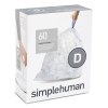 Simplehuman Vuilniszakken met trekband 20 liter | Transparant | Simplehuman code D | 3 x 20 stuks  SSI06023
