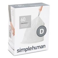 Simplehuman Vuilniszakken met trekband 20 liter | Wit |  Simplehuman code D | 3 x 20 stuks  SSI06024