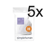 Simplehuman Vuilniszakken met trekband 30-35 liter | Simplehuman code H | 5 x 20 stuks  SSI06055
