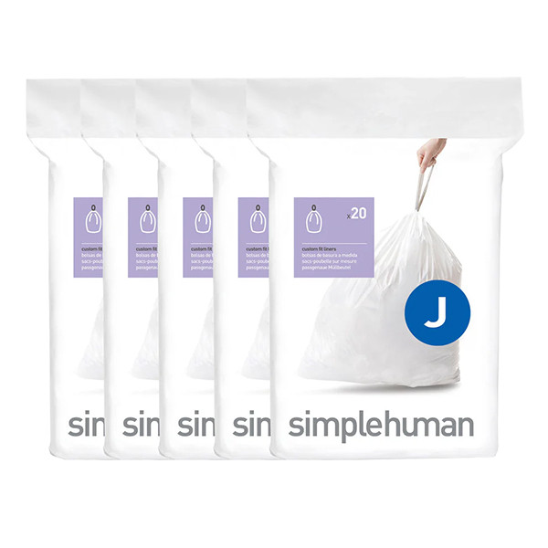 Vuilniszakken met trekband 30-40 liter | Simplehuman code J | 5 x 20 stuks SSI06056 - 1