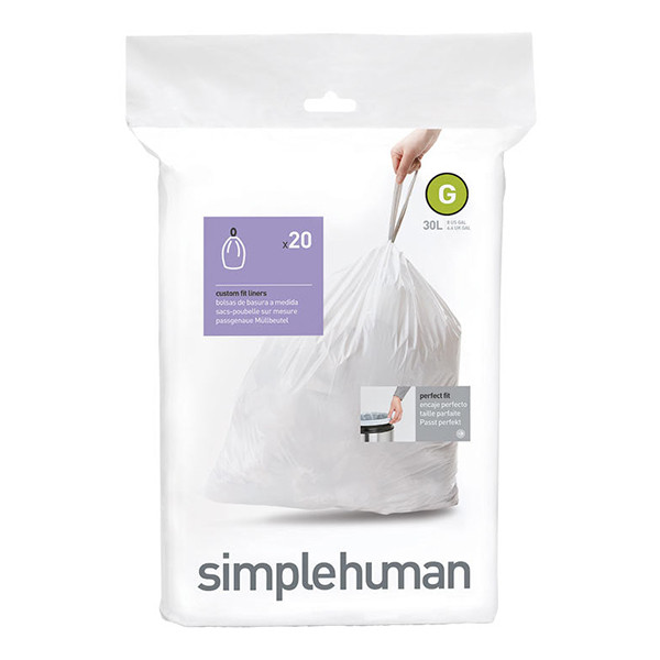 Vuilniszakken met trekband 30 liter | Simplehuman code G | 20 stuks SSI00032 - 1