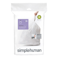 Vuilniszakken met trekband 30 liter | Simplehuman code G | 20 stuks SSI00032