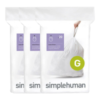 Vuilniszakken met trekband 30 liter | Simplehuman code G | 3 x 20 stuks SSI06011