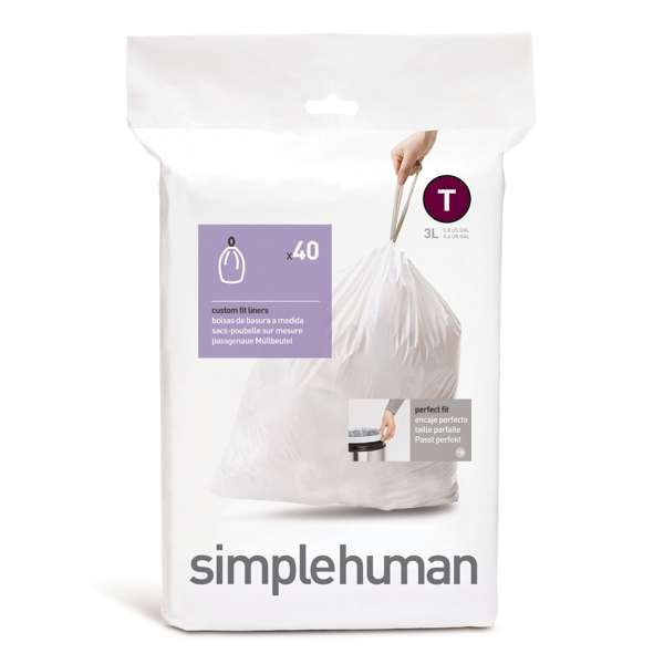 Simplehuman Vuilniszakken met trekband 3 liter | Simplehuman code T | 40 stuks  SSI00042 - 1