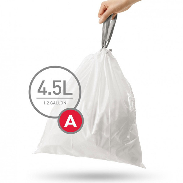 Simplehuman Vuilniszakken met trekband 4.5 liter | Simplehuman code A | 30 stuks  SSI00026 - 1