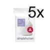 Simplehuman Vuilniszakken met trekband 4.5 liter | Simplehuman code A | 5 x 30 stuks  SSI06048 - 1