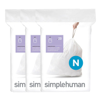 Vuilniszakken met trekband 45-50 liter | Simplehuman code N | 3 x 20 stuks SSI06015