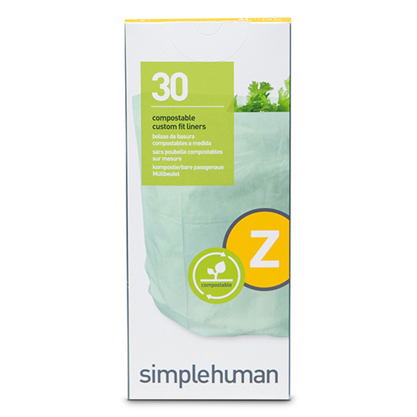 Simplehuman Vuilniszakken met trekband 4 liter | Composteerbaar | Simplehuman code Z | 30 stuks  SSI06036 - 1