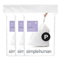 Vuilniszakken met trekband 50-60 liter | Simplehuman code P | 3 x 20 stuks SSI06030