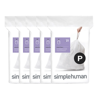 Vuilniszakken met trekband 50-60 liter | Simplehuman code P | 5 x 20 stuks SSI06061