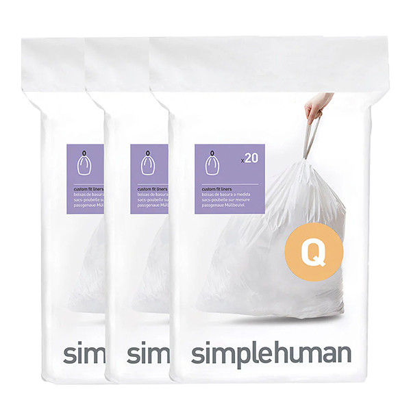 Vuilniszakken met trekband 50-65 liter | Simplehuman code Q | 5 x 20 stuks SSI06062 - 2